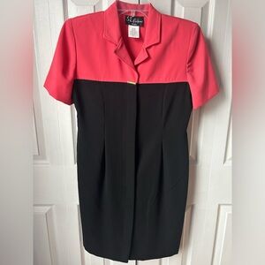 Vintage pink/black button down dress NWOT - size 6P